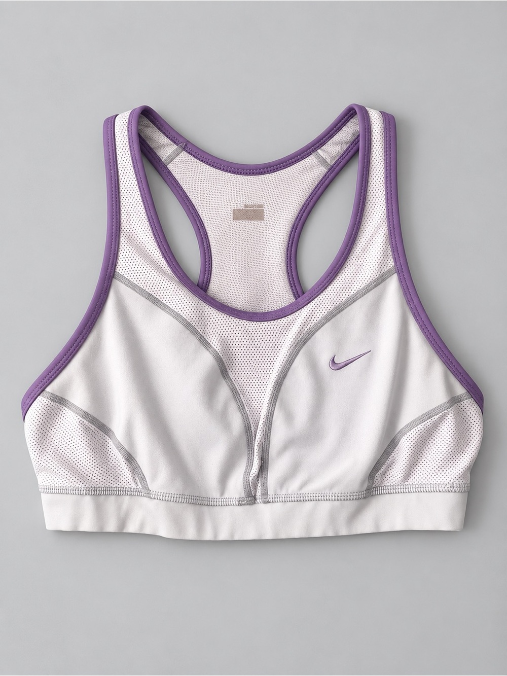 Retro Nike Women's White & Purple Medium-Impact Sports Bra
